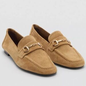 MANGO MNG  Leather Suede Horsebit Loafer  EU40 US 9
